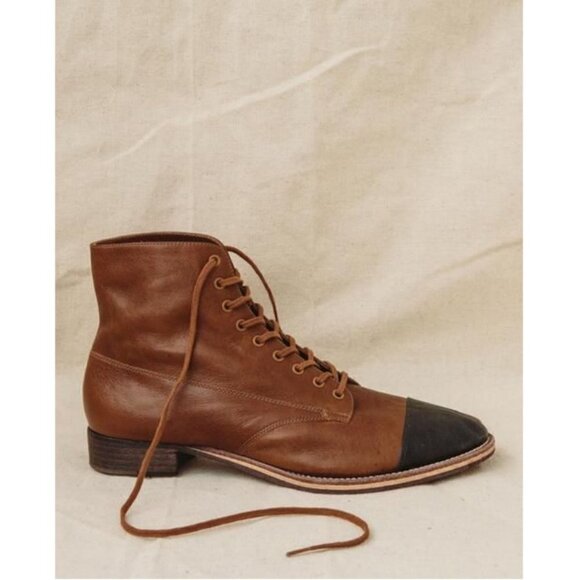 💕THE GREAT💕 The Cap Toe Boxcar Boot ~ Hickory Brown/Black 10 NWT - Picture 2 of 16